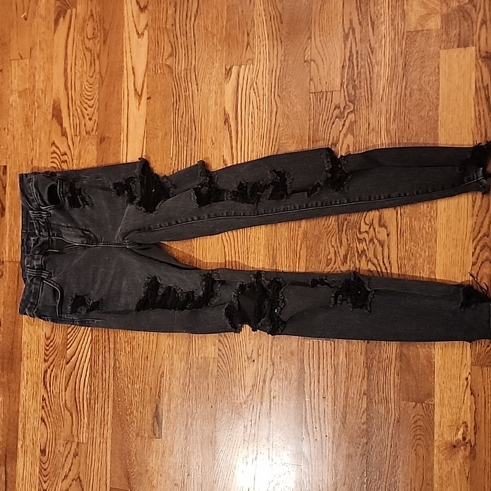 American Eagle black distressed jeans size 2